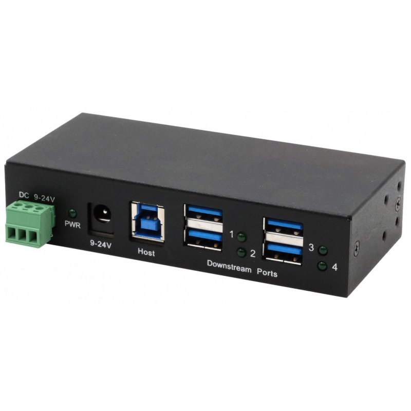 EX-1244HMS Hub 4 ports USB 3.2 Gen 1 Kit rail Din et mur VIA VL813 Chipset