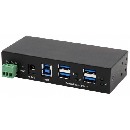 EX-1244HMS Hub 4 ports USB 3.2 Gen 1 Kit rail Din et mur VIA VL813 Chipset
