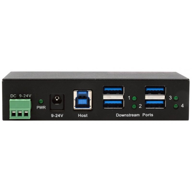 EXSYS EX-11244HMS hub & concentrateur USB 3.2 Gen 1 (3.1 Gen 1) Type-B 5000 Mbit/s Noir