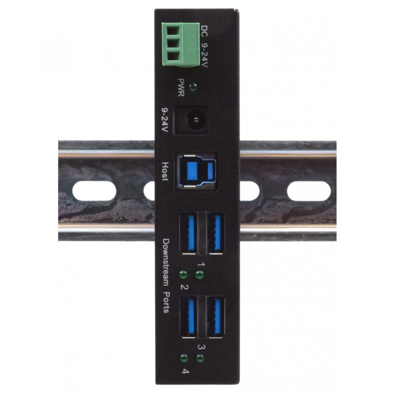 EX-1244HMS Hub 4 ports USB 3.2 Gen 1 Kit rail Din et mur VIA VL813 Chipset