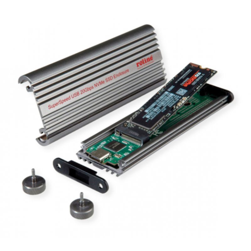 ROLINE 16.01.4147 storage drive enclosure SSD enclosure Aluminium, Black M.2