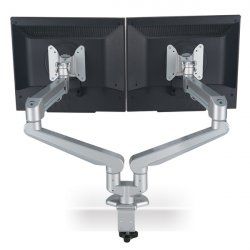 ROLINE Support double LCD pneumatique, 2 articulations, pivot