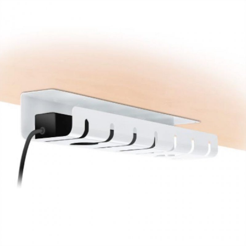 ROLINE PASSE-CABLES METALLIQUE BLANC SOUS BUREAU PACK DE 2