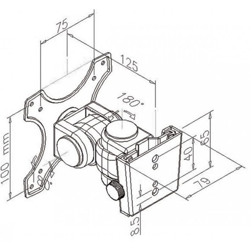 VALUE Fixation murale LCD 3 pivots