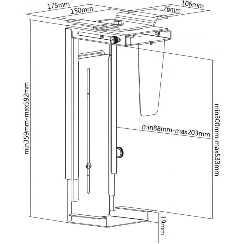 Value 17.99.1501 All-in-One PC/workstation mount/stand 10 kg Black