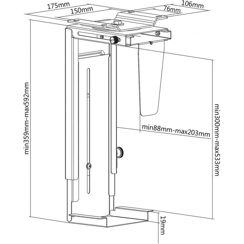 VALUE Support CPU mural et sous table