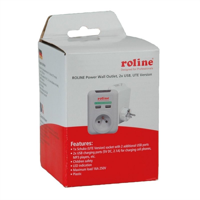 ROLINE 19.07.1617 adaptateur prise d'alimentation Type F Blanc