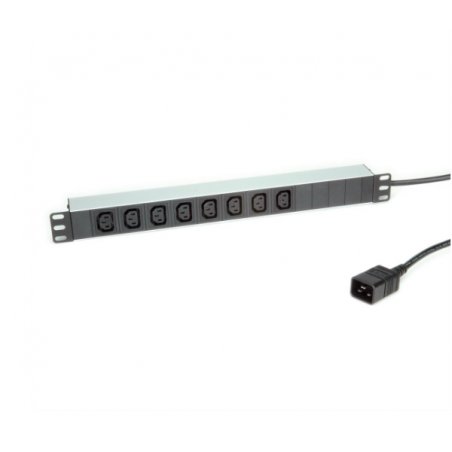 ROLINE 19.07.1627 power extension 2 m 8 AC outlet(s) Indoor Aluminium