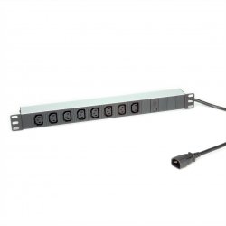 ROLINE PDU 8xC13 / C14 FUSIBLE 10A 19'' ALUMINIUM 2M