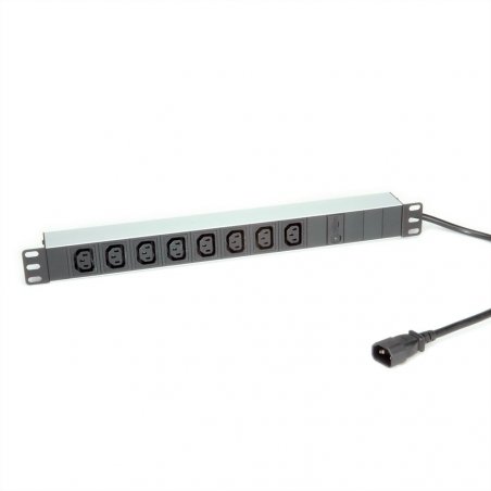 ROLINE PDU 8xC13 / C14 FUSIBLE 10A 19'' ALUMINIUM 2M