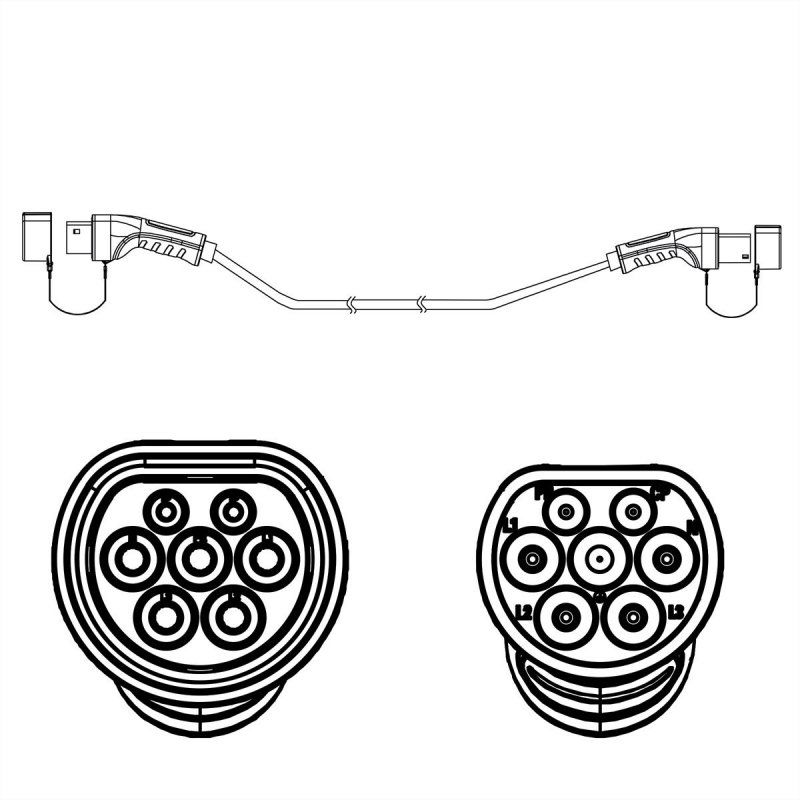 ROLINE 19080003 electric vehicle charging cable Black Type 2 1 3 m