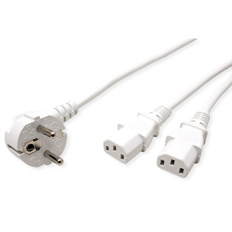 ROLINE 19.08.1023 power cable White 2 m CEE7/7 IEC C13