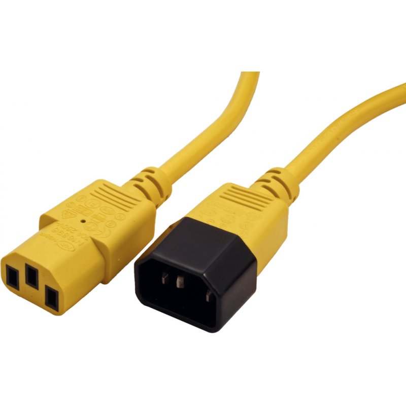 Secomp 19081521 Jaune 1,8 m Coupleur C14 Coupleur C13