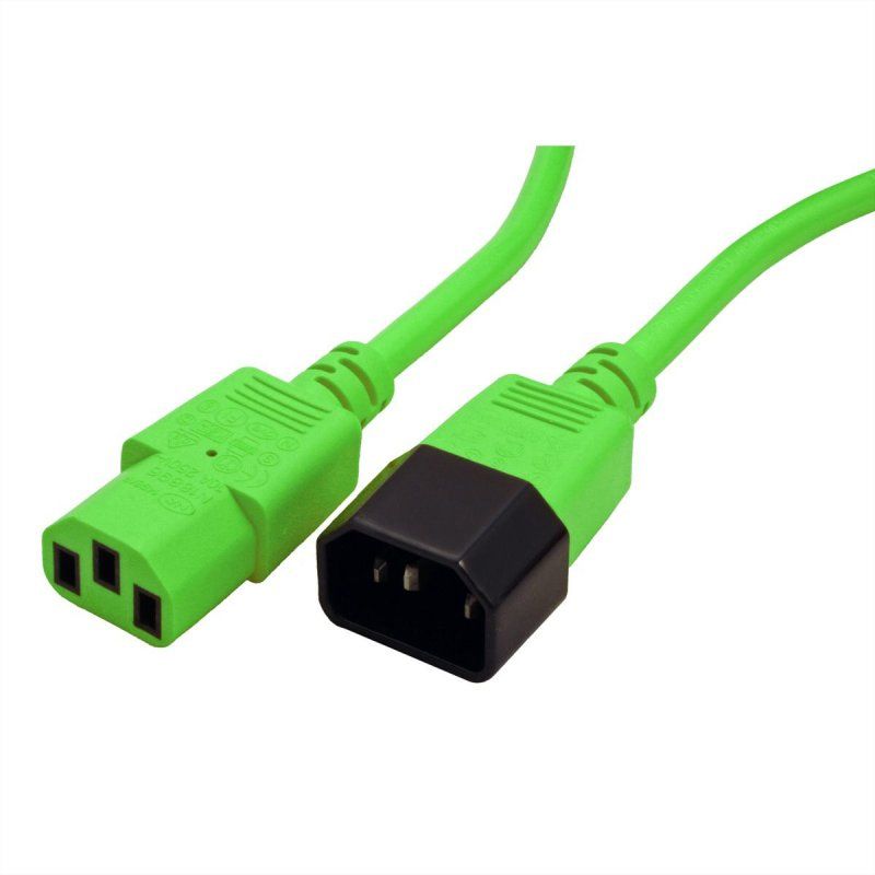 ROLINE 19.08.1528 power cable Green 0.8 m C14 coupler C13 coupler