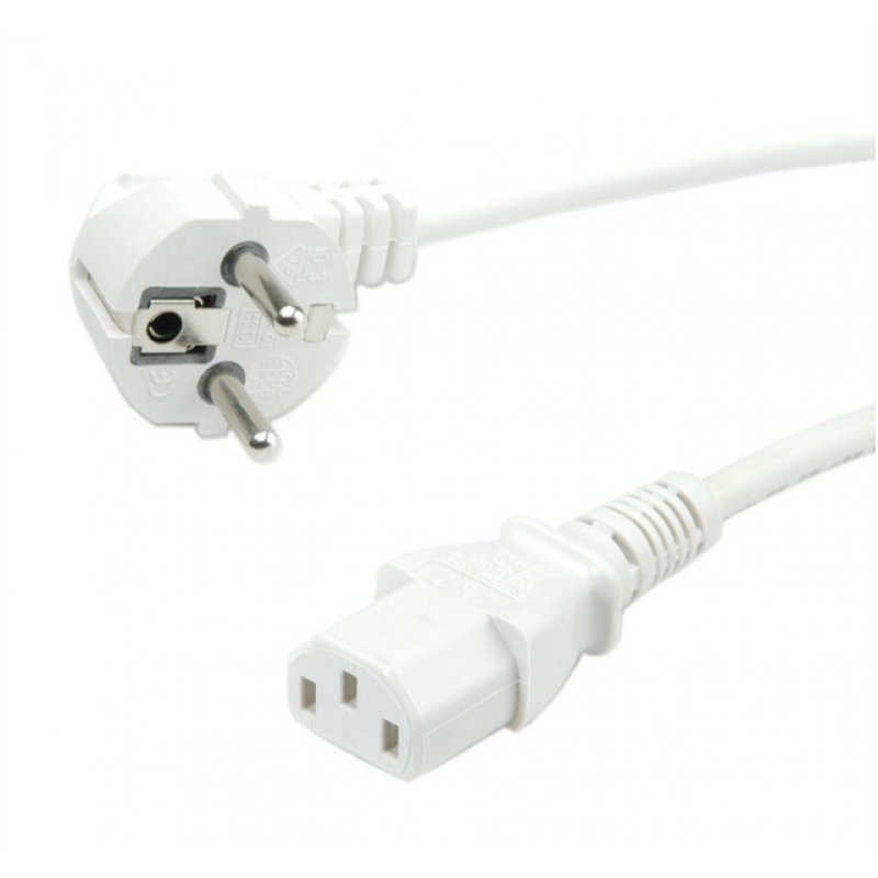 Value 19.99.1016 câble électrique Blanc 0,6 m CEE7/7 IEC 320