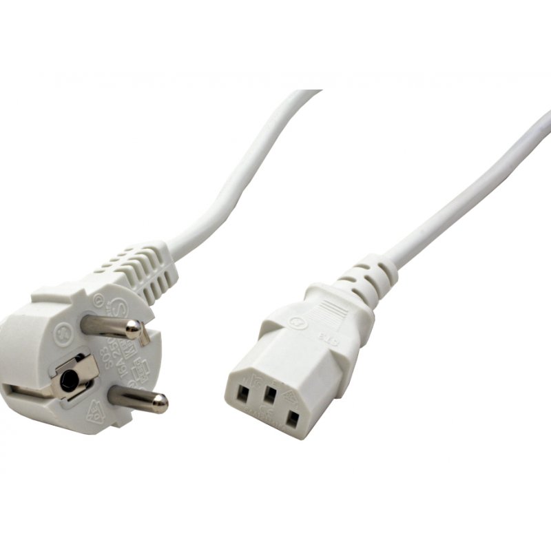 Value 19.99.1016 câble électrique Blanc 0,6 m CEE7/7 IEC 320