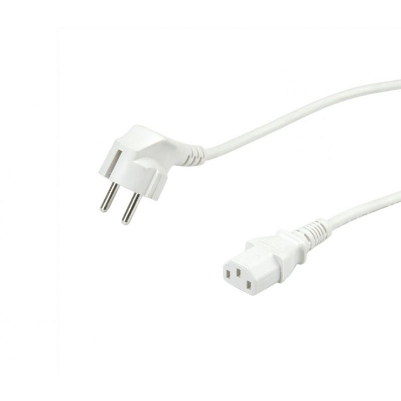 Value 19.99.1016 câble électrique Blanc 0,6 m CEE7/7 IEC 320