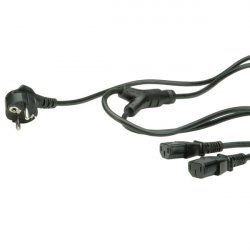 Value Y-Power Cable, 2x straight IEC Connector 2 m