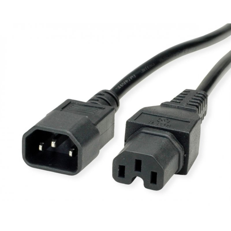 Value 19.99.1121 power cable Black 1 m C14 coupler C15 coupler