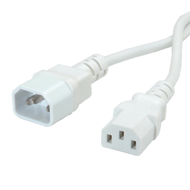 Value 19.99.1516-50 power cable White 1.8 m C14 coupler C13 coupler