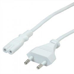 Value 19.99.2095 câble électrique Blanc 1,8 m CEE7/16 Coupleur C7