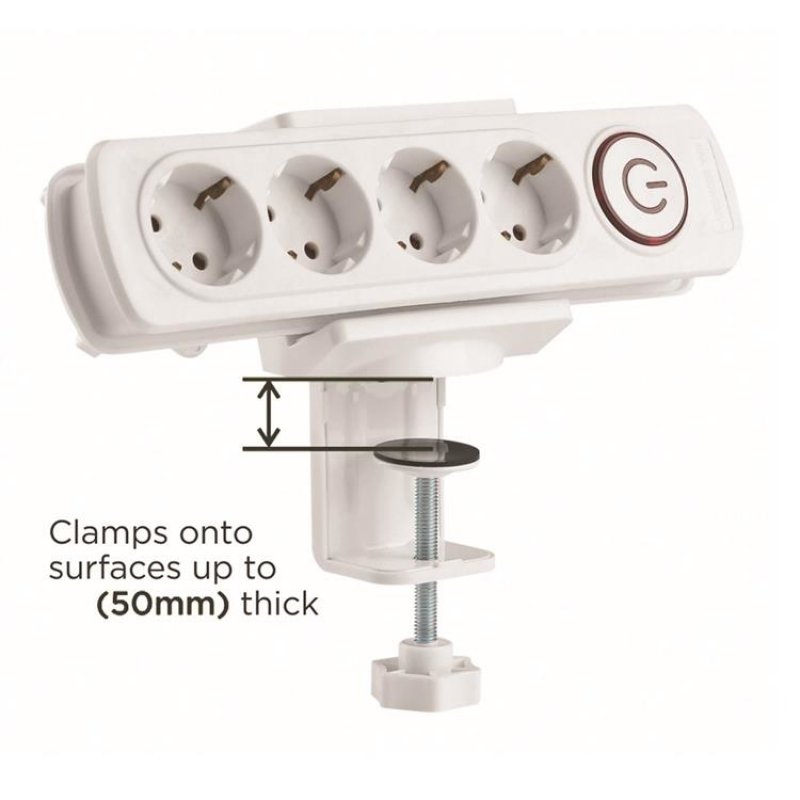 Value Clamp-On Power Strip Holder, White