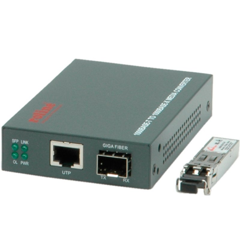 ROLINE Gigabit Converter, incl. mini GBIC, RJ45 to LC