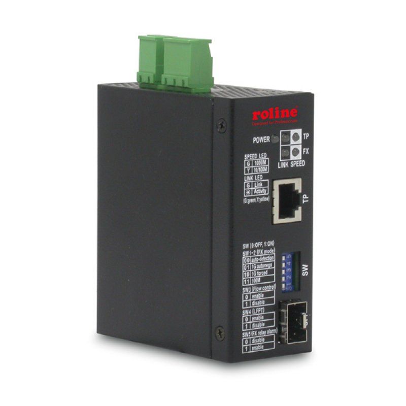 ROLINE Convertisseur industriel, 10/100/1000T - 100/1000F