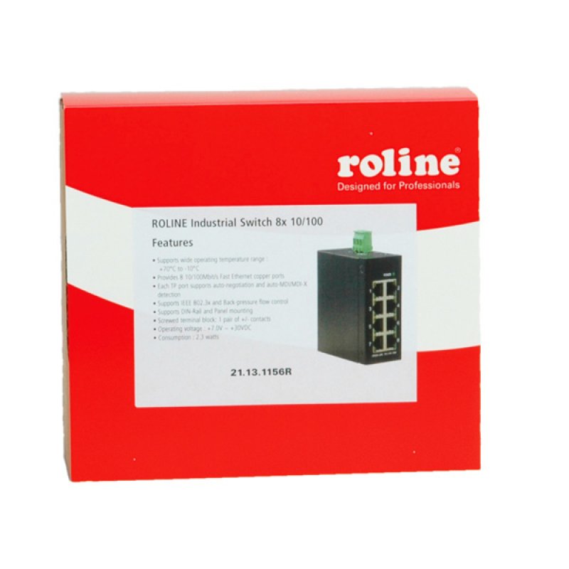 ROLINE Switch industriel 100 8xRJ45