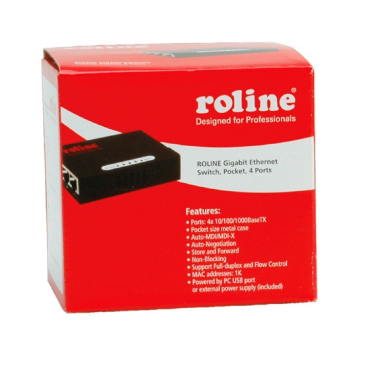 ROLINE Switch Gigabit Eth. Pocket, 4x