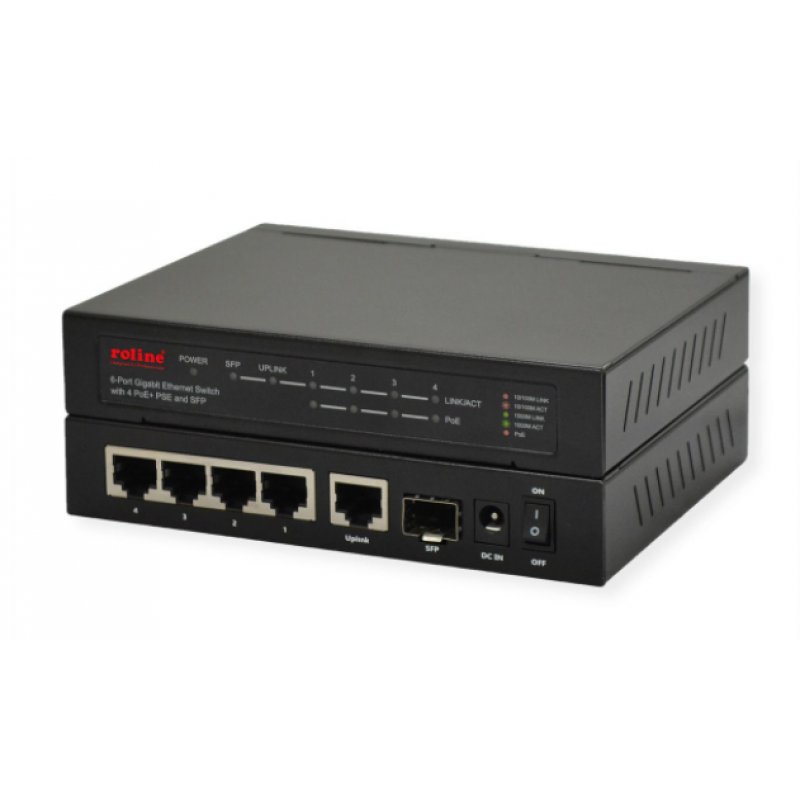 ROLINE 21.14.3524 network switch Gigabit Ethernet (10/100/1000) Power over Ethernet (PoE) Black