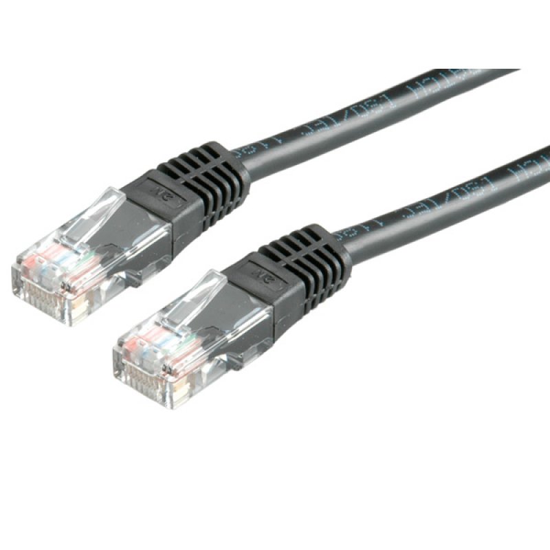 Cordon ROLINE UTP Cat5e /Cl. D, conf., noir, 5m