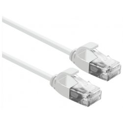 Cordon ROLINE Data Center SLIM, UTP Cat6A/Cl.EA, LSOH, blanc, 0,3m