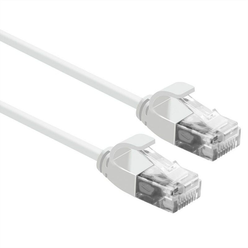 Cordon ROLINE Data Center SLIM, UTP Cat6A/Cl.EA, LSOH, blanc, 1,5m