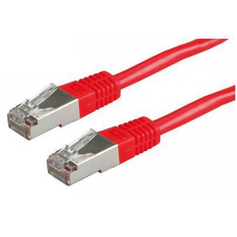 Cordon ROLINE S/FTP(PiMF) Cat6/Cl. E, rouge, 1m