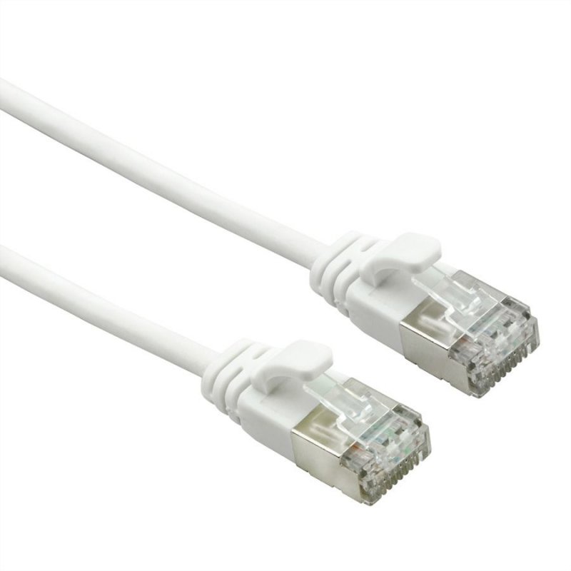 Cordon ROLINE DataCenter U/FTP Cat6A/Cl.EA, LSOH, SLIM, blanc, 0,5m