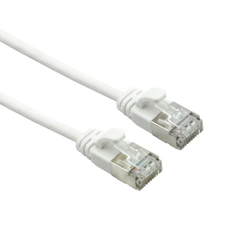 Cordon ROLINE Data Center U/FTP Cat7 av. RJ45 500MHz/Cl.EA, LSOH, SLIM,blc,5m