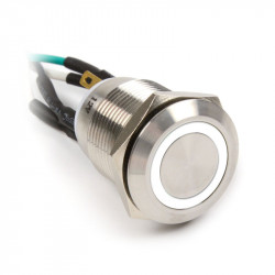 Impactics compatible Vandalismustaster 19mm, IP67, weiße LED - silber