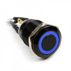 Impactics compatible Vandalismustaster 19mm, IP65, blaue LED - noir