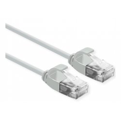 Cordon ROLINE Data Center SLIM, UTP Cat6A/Cl.EA, LSOH, gris, 1m