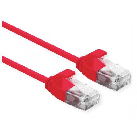 Cordon ROLINE Data Center SLIM, UTP Cat6A/Cl.EA, LSOH, rouge, 1m