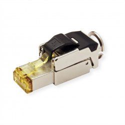 ROLINE 21.17.0323 connecteur de fils RJ45 Noir, Métallique