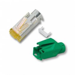 EFB Elektronik RJ45-Hirose Stecker STP TM31 grün 50 Stueck 3 Elemente Cat.6A wire connector RJ-45 Green