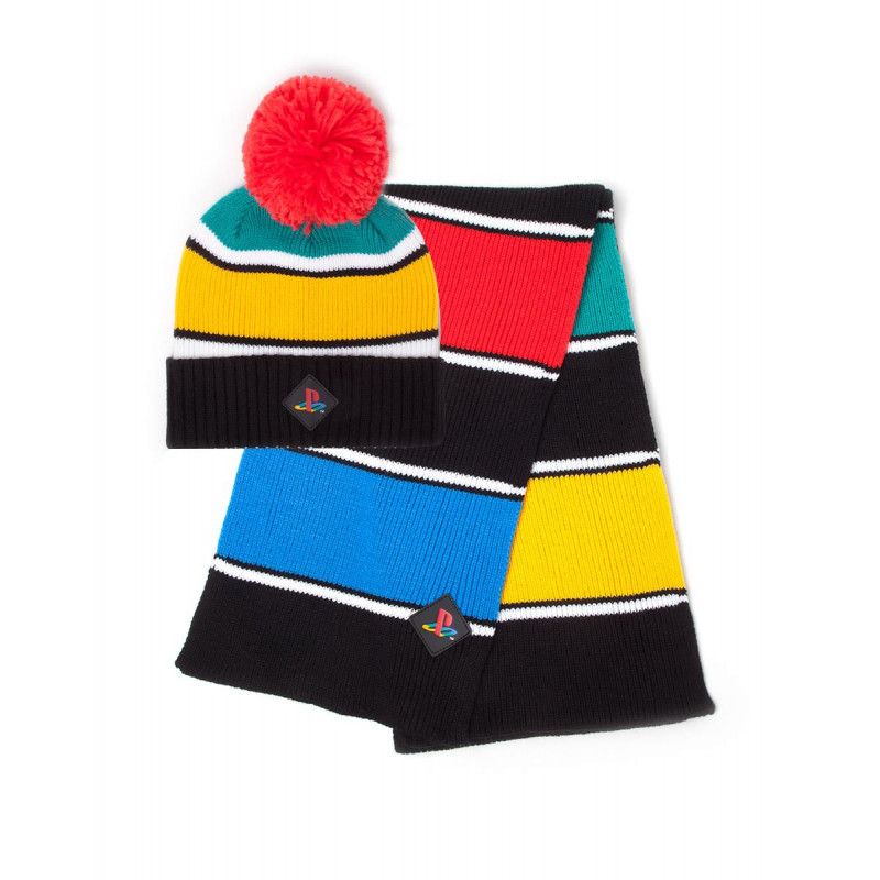 SONY compatible - Playstation Retro Colors - Bonnet & Echarpe