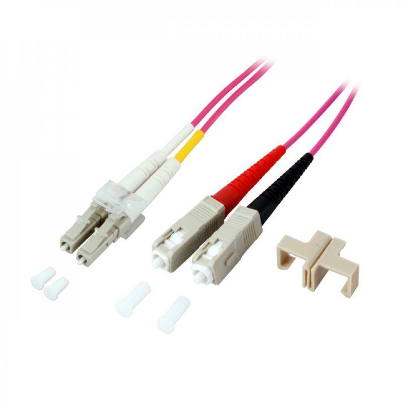 EFB Elektronik LC-SC 50/125µ câble de fibre optique 10 m OM4 Rose
