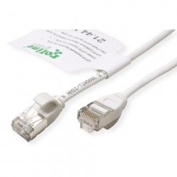 Cordon ROLINE GREEN DataCenter U/FTP Cat6A/Cl.EA, LSOH, SLIM, blanc, 1,5m