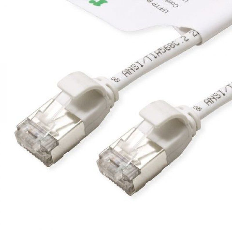 Cordon ROLINE GREEN DataCenter U/FTP Cat6A/Cl.EA, LSOH, SLIM, blanc, 5m