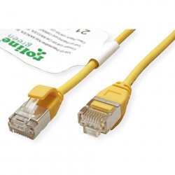 Cordon ROLINE GREEN DataCenter U/FTP Cat6A/Cl.EA, LSOH, SLIM, jaune, 0,5m