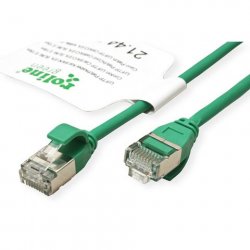 Cordon ROLINE GREEN DataCenter U/FTP Cat6A/Cl.EA, LSOH, SLIM, vert, 1,5m
