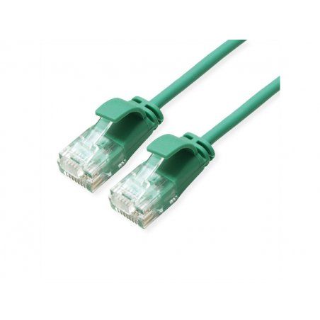 Cordon ROLINE GREEN DataCenter SLIM, UTP Cat6A/Cl.EA, SLIM, LSOH, vert, 0,15m